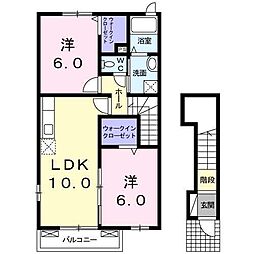 メゾンカクタス 2LDKの間取図画像