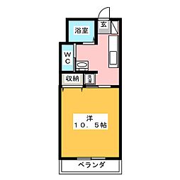 ウァーレスS-K 1Kの間取図画像