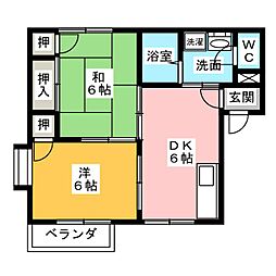 ブルージュ 2DKの間取図画像