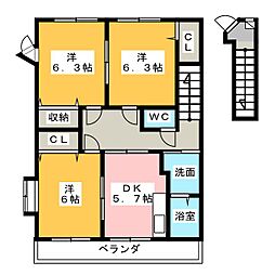 ハイステージ志都呂館1 3Kの間取図画像
