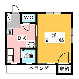パル・ツカサ 1Kの間取図画像