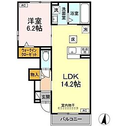 プレジール 1LDKの間取図画像