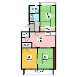 ウィンディホクエン 3DKの間取図画像