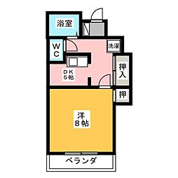 コネサンス 1DKの間取図画像