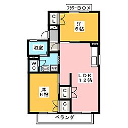アプトSB 2LDKの間取図画像