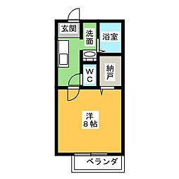トゥールダルジャン 1Kの間取図画像