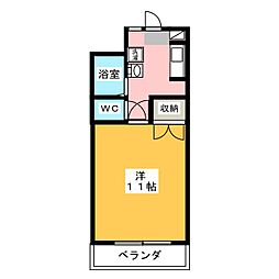 メゾン清里 1Kの間取図画像