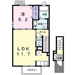 グレイスフル2 1LDKの間取図画像