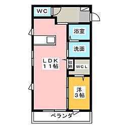クレマチスA 1LDKの間取図画像