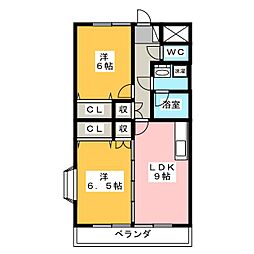 サンライトカーサ1 2LDKの間取図画像