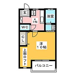 ダンデリッチ 1Kの間取図画像