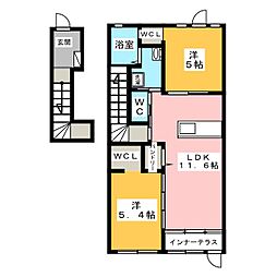 ベルメゾン宮裏 2LDKの間取図画像