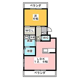 スプリングウインド 1LDKの間取図画像