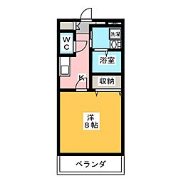 パークスクェア 1Kの間取図画像