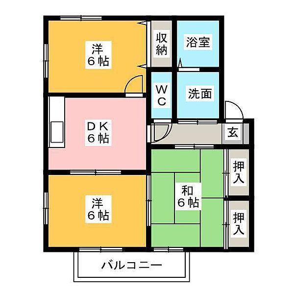 サンパティークII ｜静岡県浜松市中央区本郷町(賃貸アパート3DK・1階・52.89㎡)の写真 その2