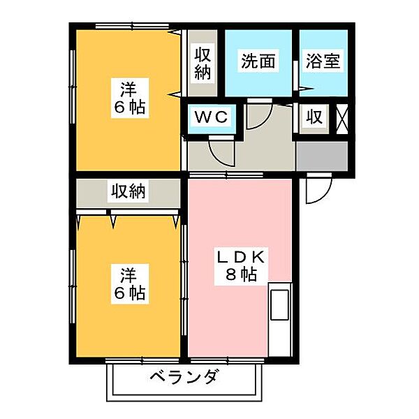 ウィステリア フラット ｜静岡県浜松市中央区西町(賃貸アパート2DK・1階・49.66㎡)の写真 その2