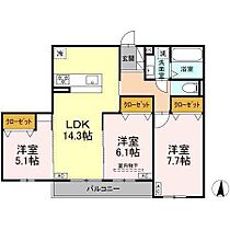 メゾン　ド　アン 302 ｜ 静岡県浜松市中央区上西町1169-1、1170-1（賃貸アパート3LDK・3階・72.86㎡） その2