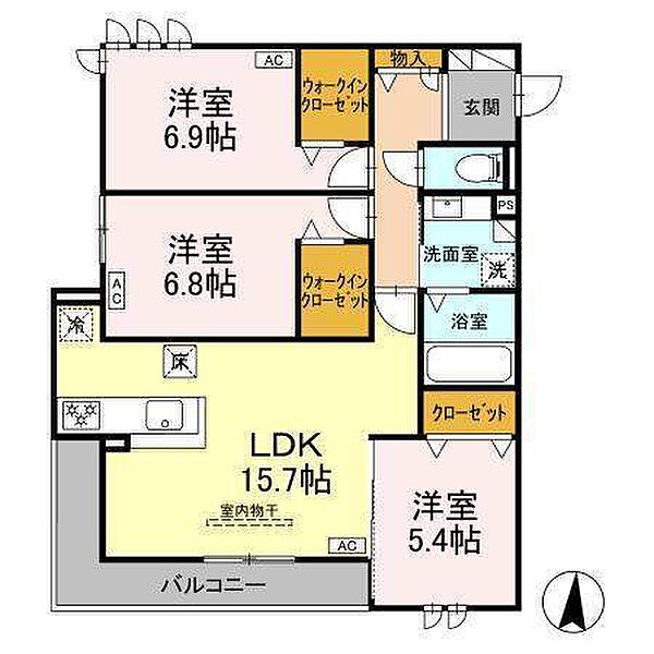 メゾン　ド　アン 103｜静岡県浜松市中央区上西町(賃貸アパート3LDK・1階・80.03㎡)の写真 その2