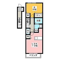 アルドーレ2 1LDKの間取図画像