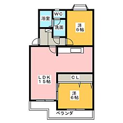 マンションストークNo.5 2LDKの間取図画像