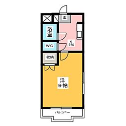 マンションローザンヌ6 1Kの間取図画像