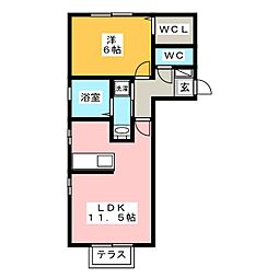 アルモニア2 1LDKの間取図画像