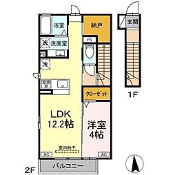 (仮称)D-ROOM北島町 1LDKの間取図画像