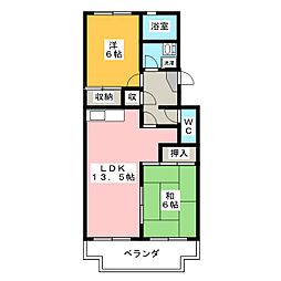 メゾンルネピア 2LDKの間取図画像