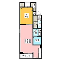メゾン・ド・エクセレンス1 1LDKの間取図画像