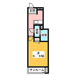 グランノール 1Kの間取図画像