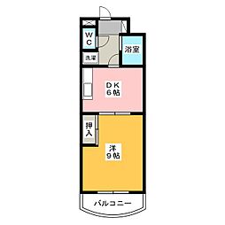 ハイムコターナ 1DKの間取図画像