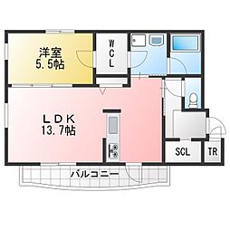 SKYIII 1LDKの間取図画像