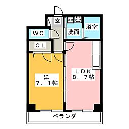 Success1 1LDKの間取図画像