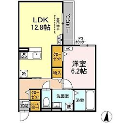 D-Hills原島町 1LDKの間取図画像