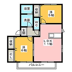 グレースTOSHO 2LDKの間取図画像