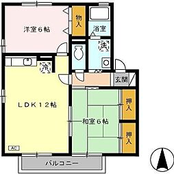 アネシスA 2LDKの間取図画像