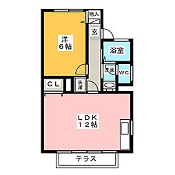 K・1セジュール 1LDKの間取図画像