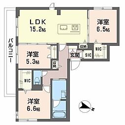 ソテ・ドゥシュA 3LDKの間取図画像