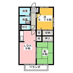 ヴィラ・中島 2LDKの間取図画像