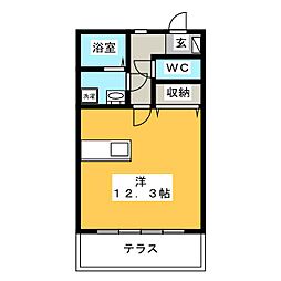 ライフイン・セリュー 1Kの間取図画像