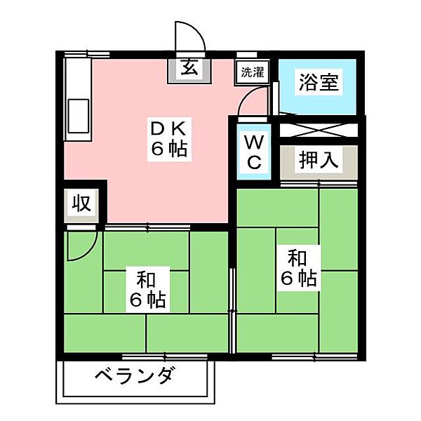 タウニィセリザワ ｜静岡県裾野市茶畑(賃貸アパート2DK・2階・39.69㎡)の写真 その2