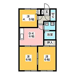 小野ハイツ 3DKの間取図画像