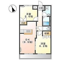 トゥインクルa 2DKの間取図画像