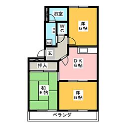 プリベール.T 3DKの間取図画像