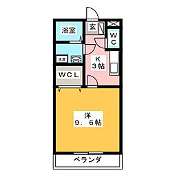 エスポワール 1Kの間取図画像