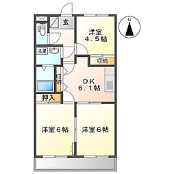 ベルード 3DKの間取図画像