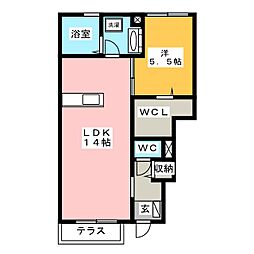 プランドールヴェール 1LDKの間取図画像