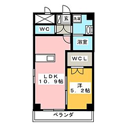 ソレイユ・ルヴァン 1LDKの間取図画像