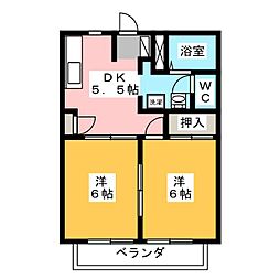 ヴァンテ5 2DKの間取図画像