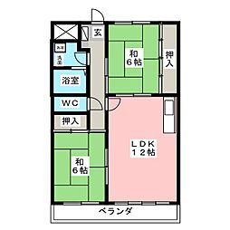 ニューマリッチ美貴 2LDKの間取図画像